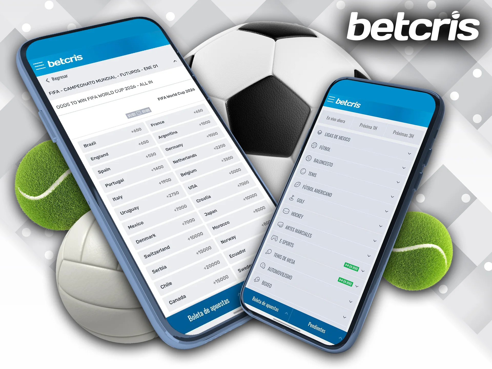 Vive las mejores apuestas deportivas en la aplicación Betcris.