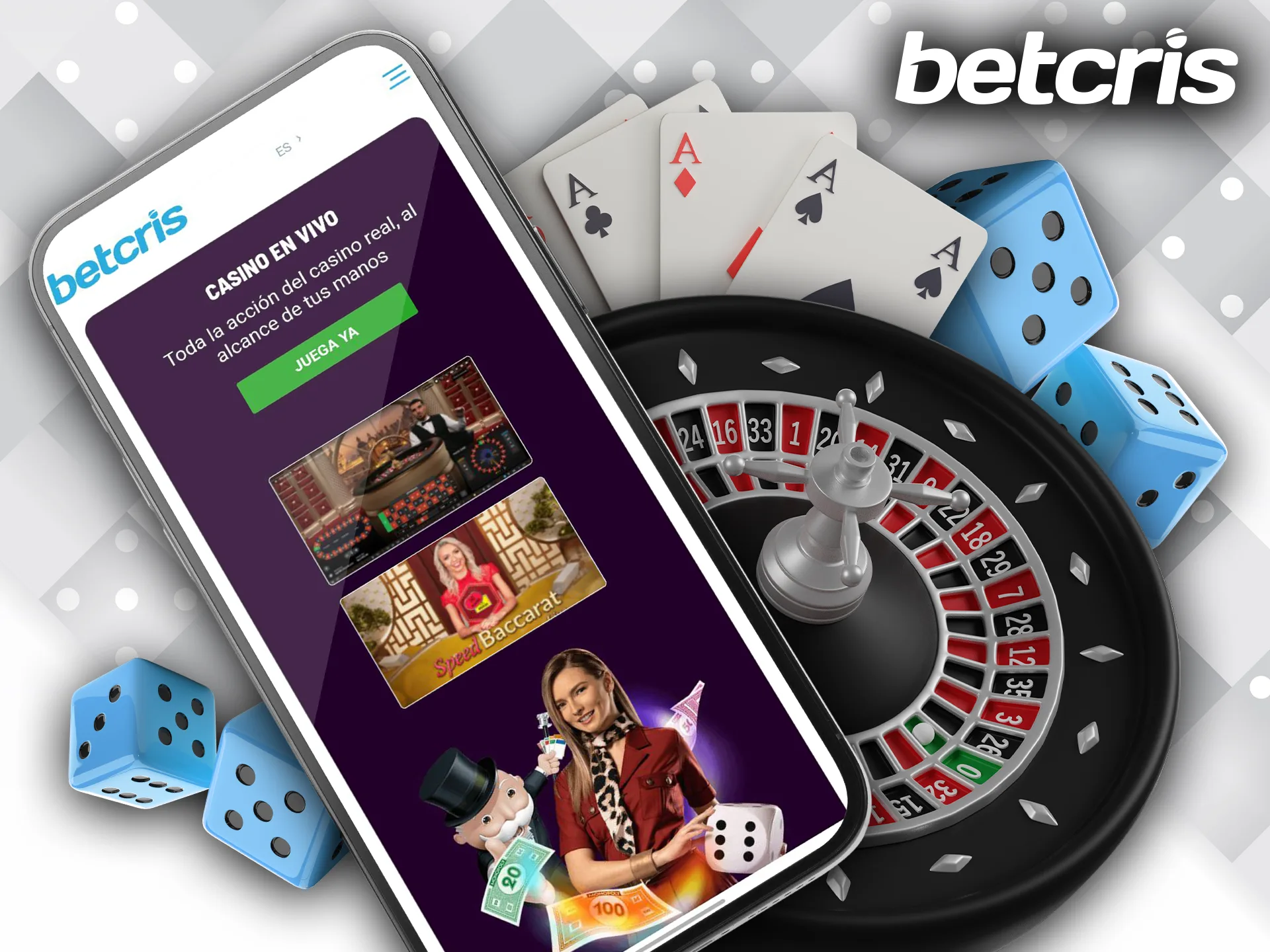 Disfruta de la acción en directo con Betcris en tu móvil.