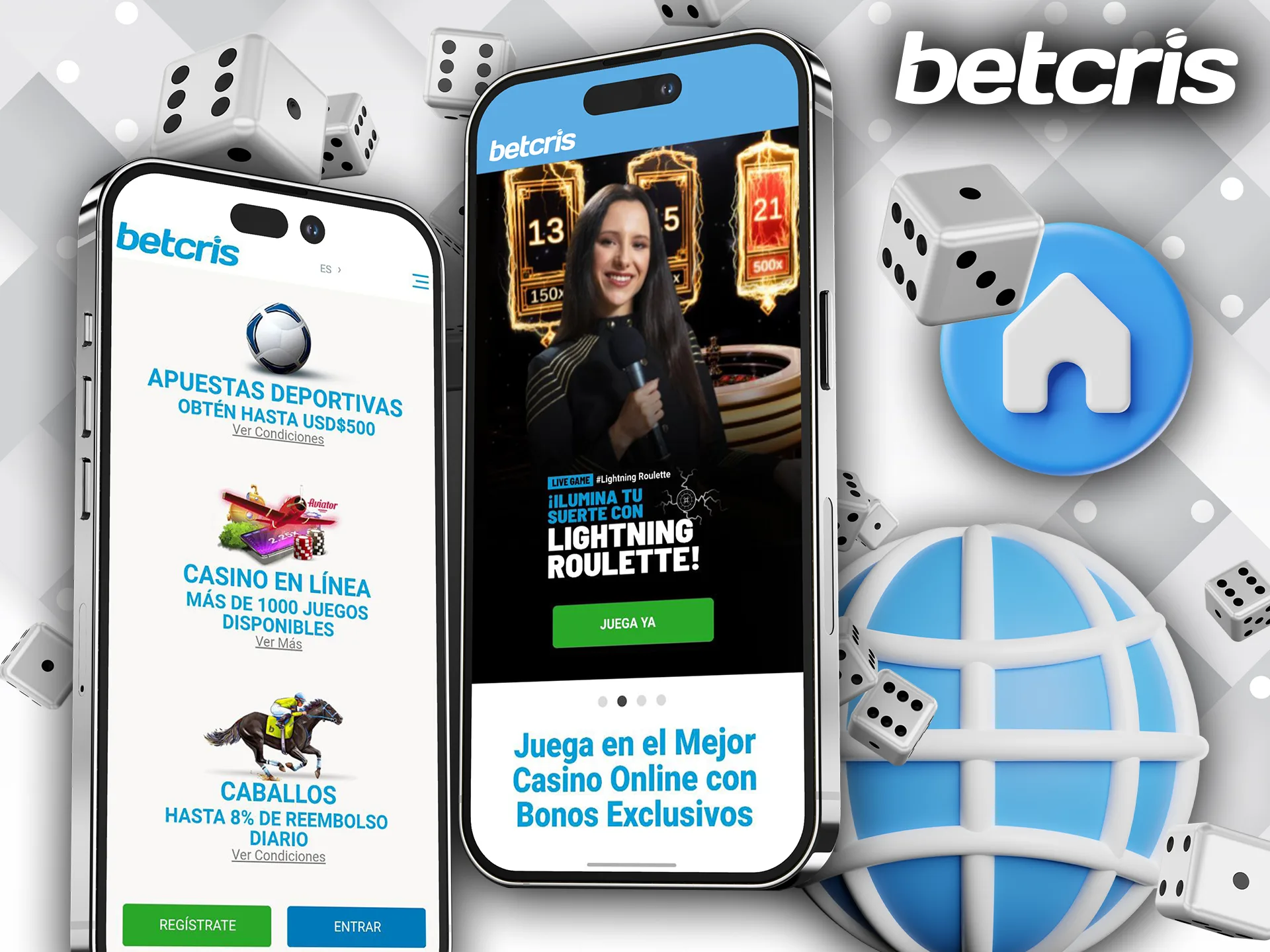 Juega cómodamente desde el sitio móvil de Betcris.