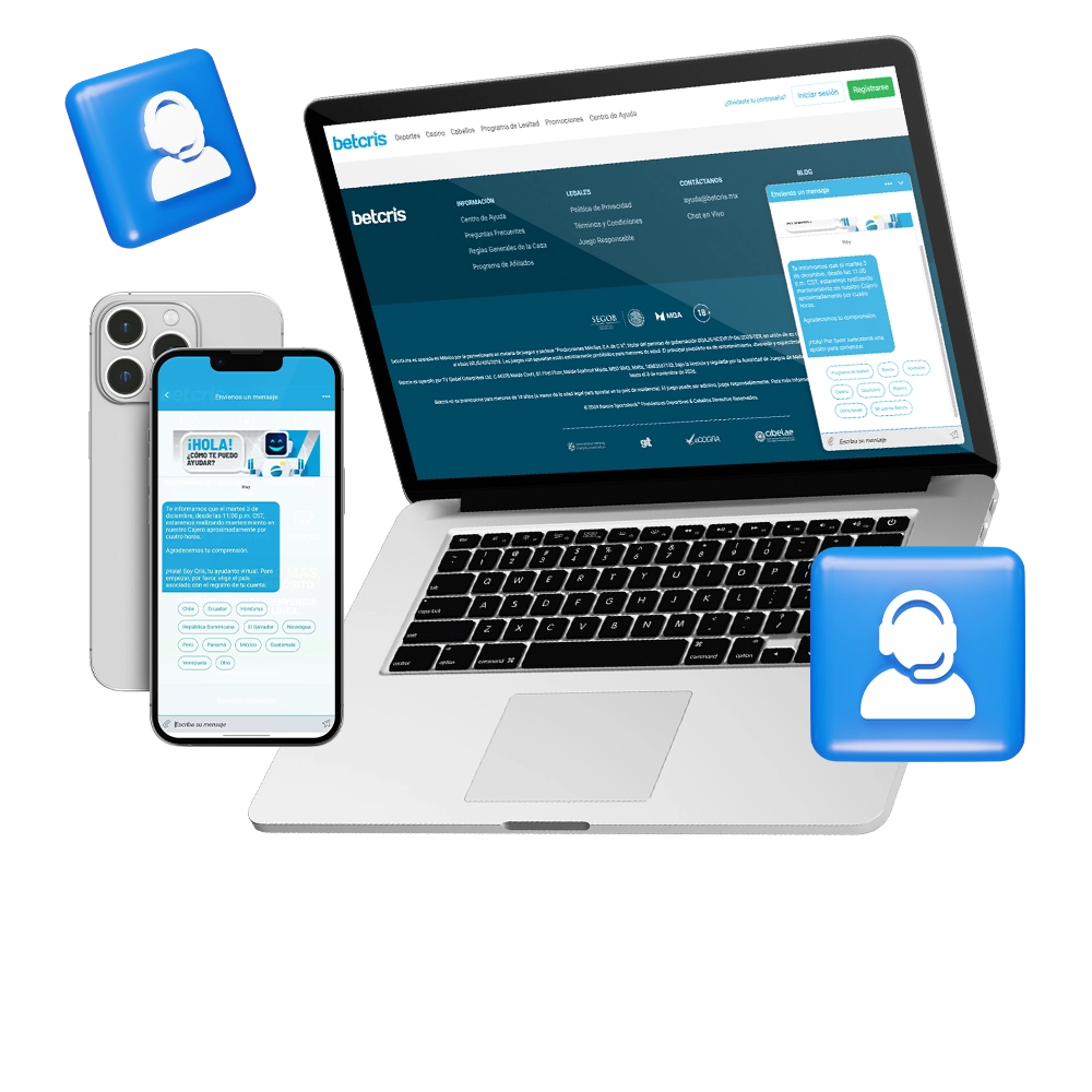 Atención al cliente rápida y eficiente en Betcris México.