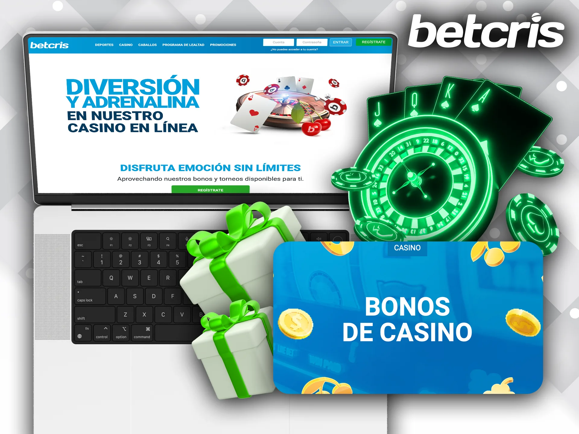 Reclama tu exclusivo bono de bienvenida al casino Betcris y juega como nunca antes.