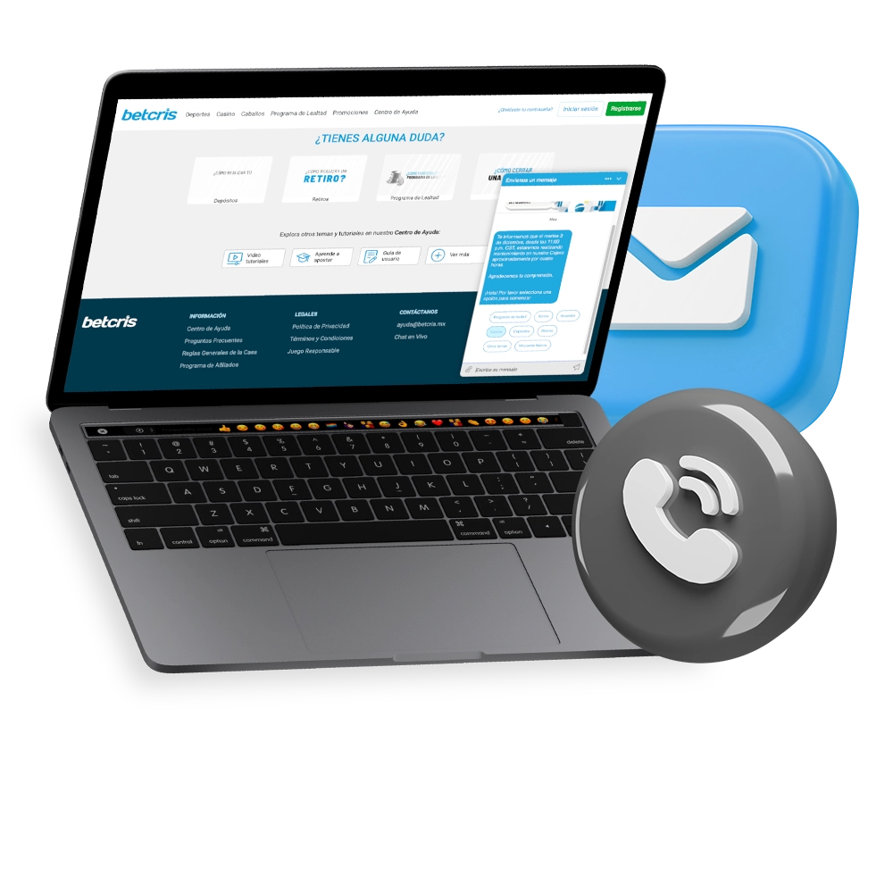 Contactos oficiales de Betcris México.