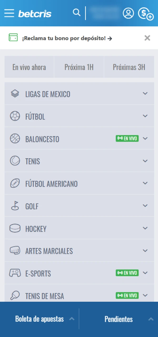Acceda a la función de pago instantáneo en Betcris.