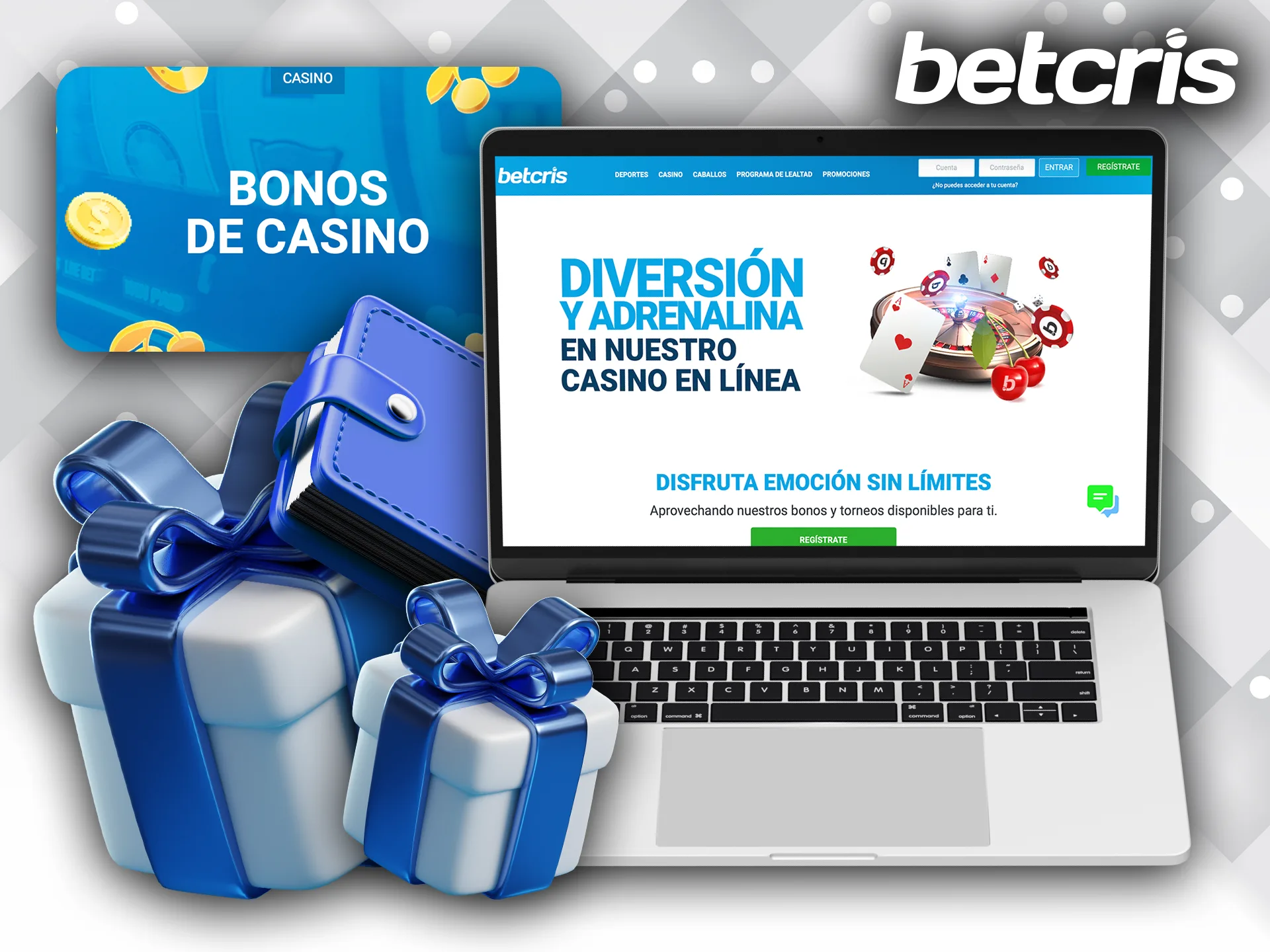 Reclama el bono de bienvenida al casino y comienza a ganar en Betcris México.