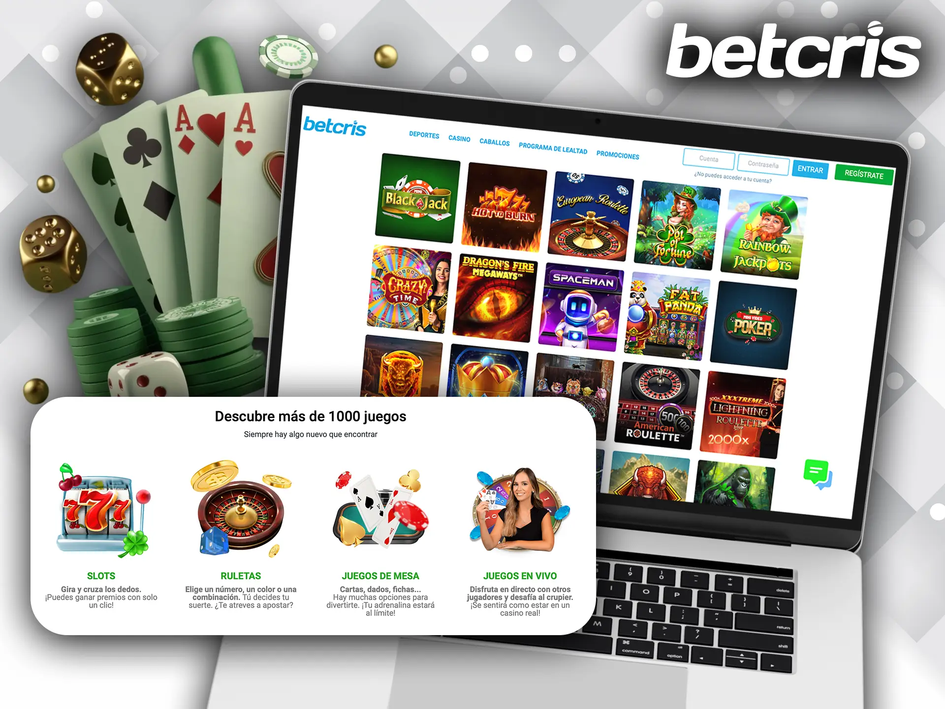Casino en línea con las mejores experiencias en Betcris México.