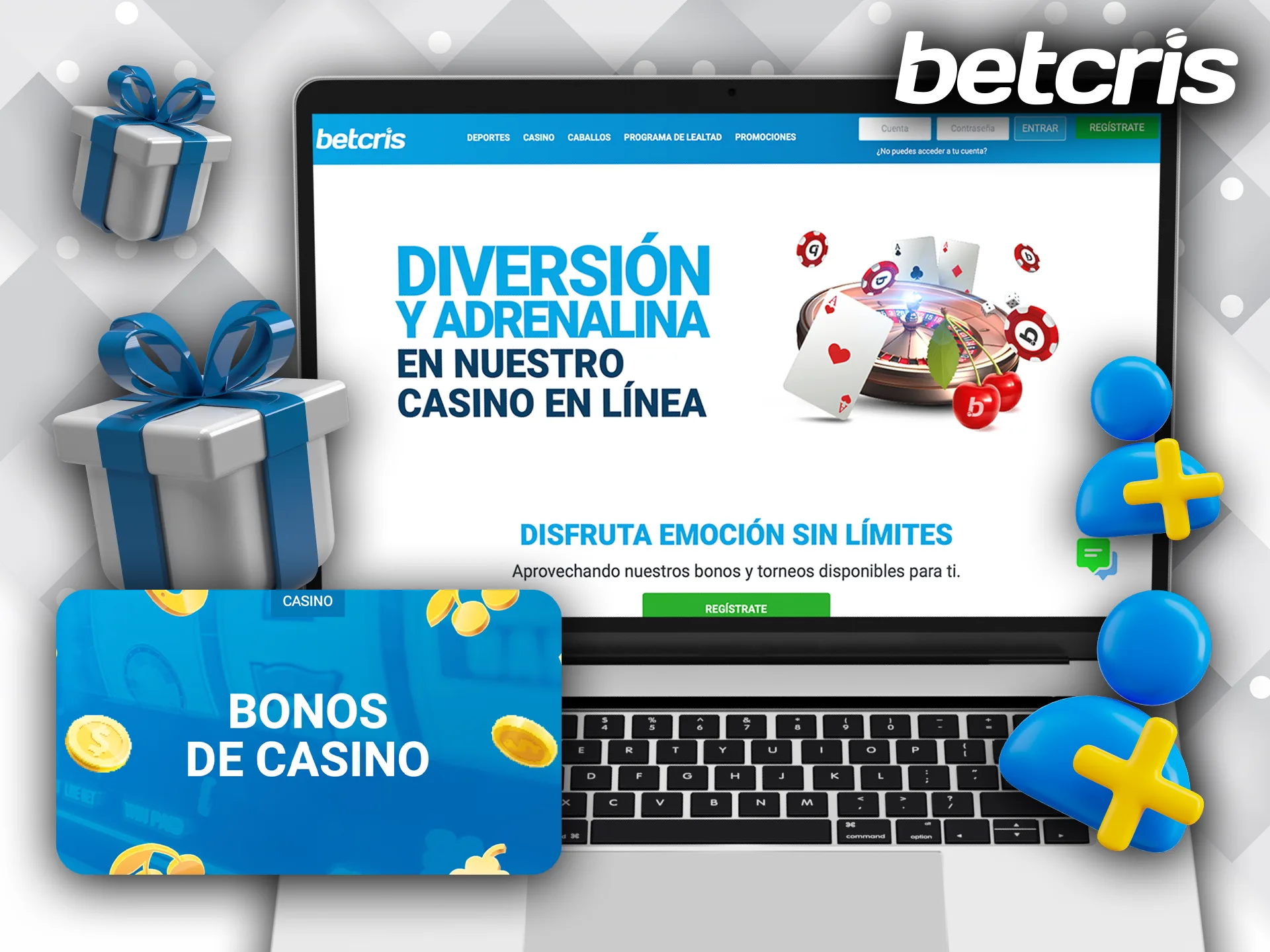 Disfruta del bono de bienvenida al casino diseñado para jugadores de Betcris.